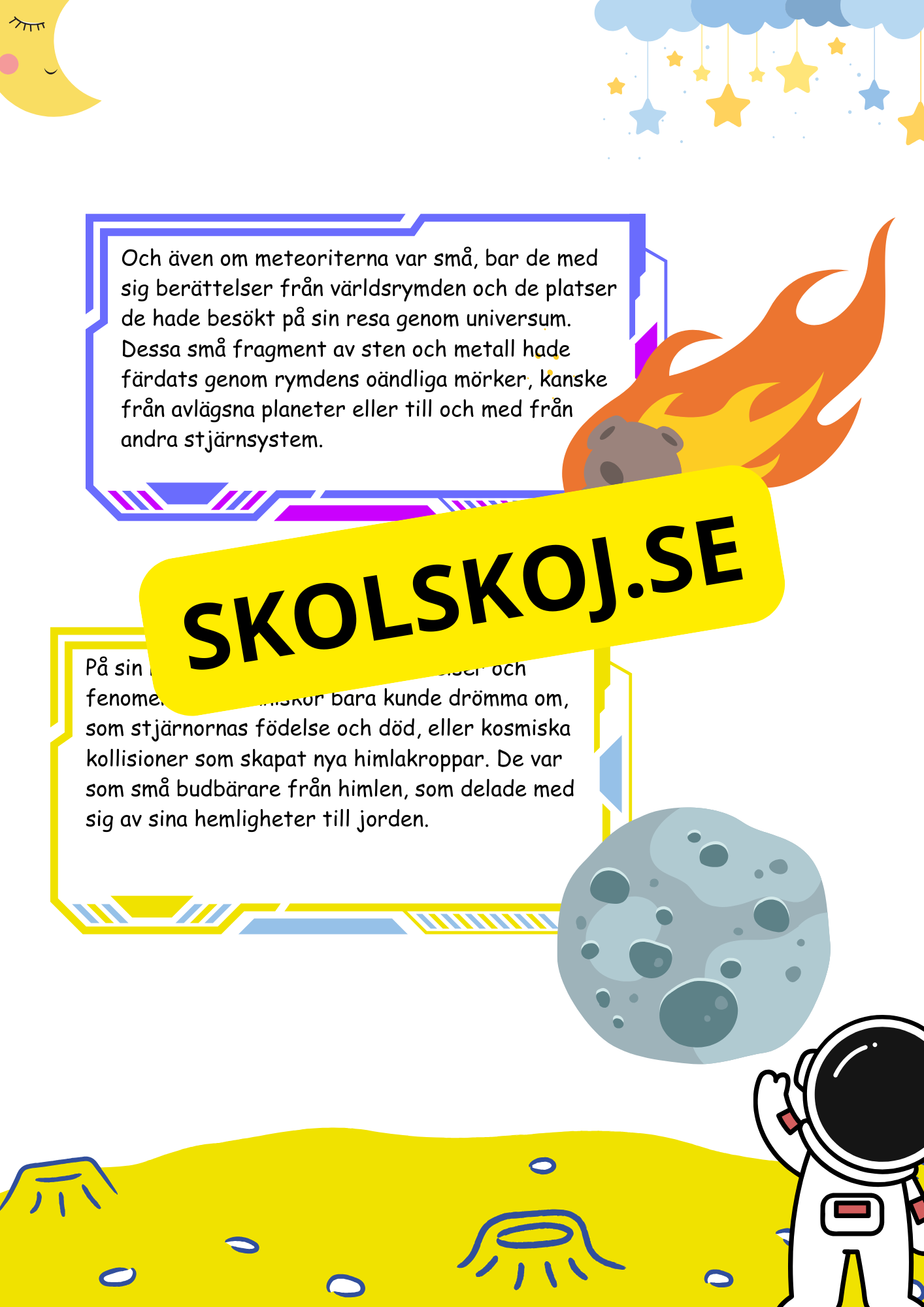 Meteoriter läsförståelse