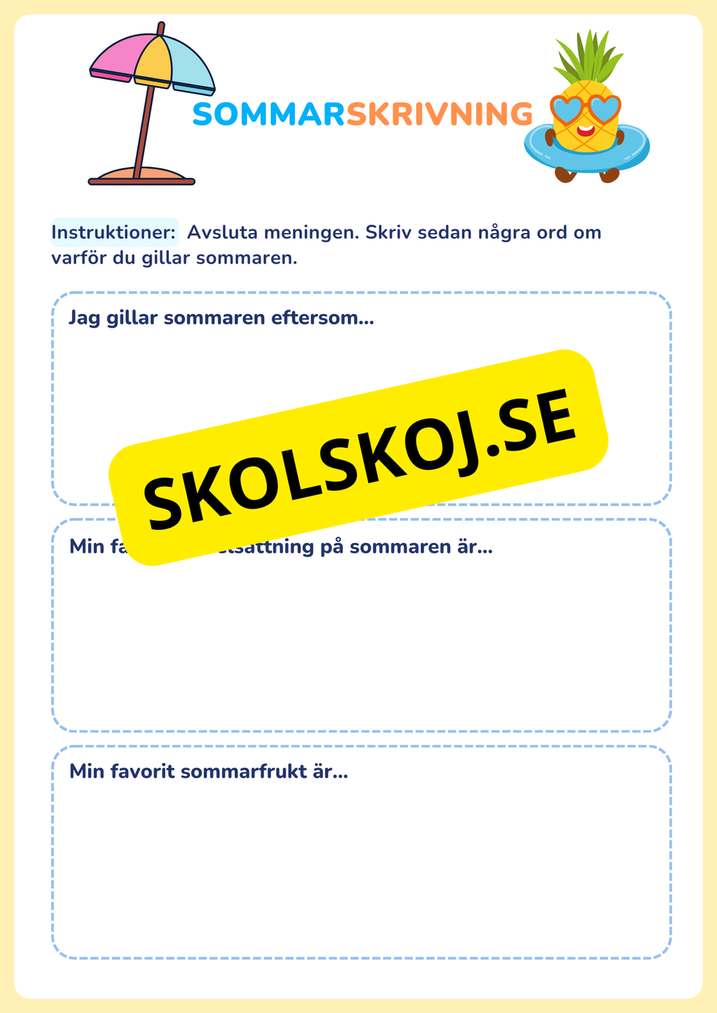 Min sommarbok - Häfte