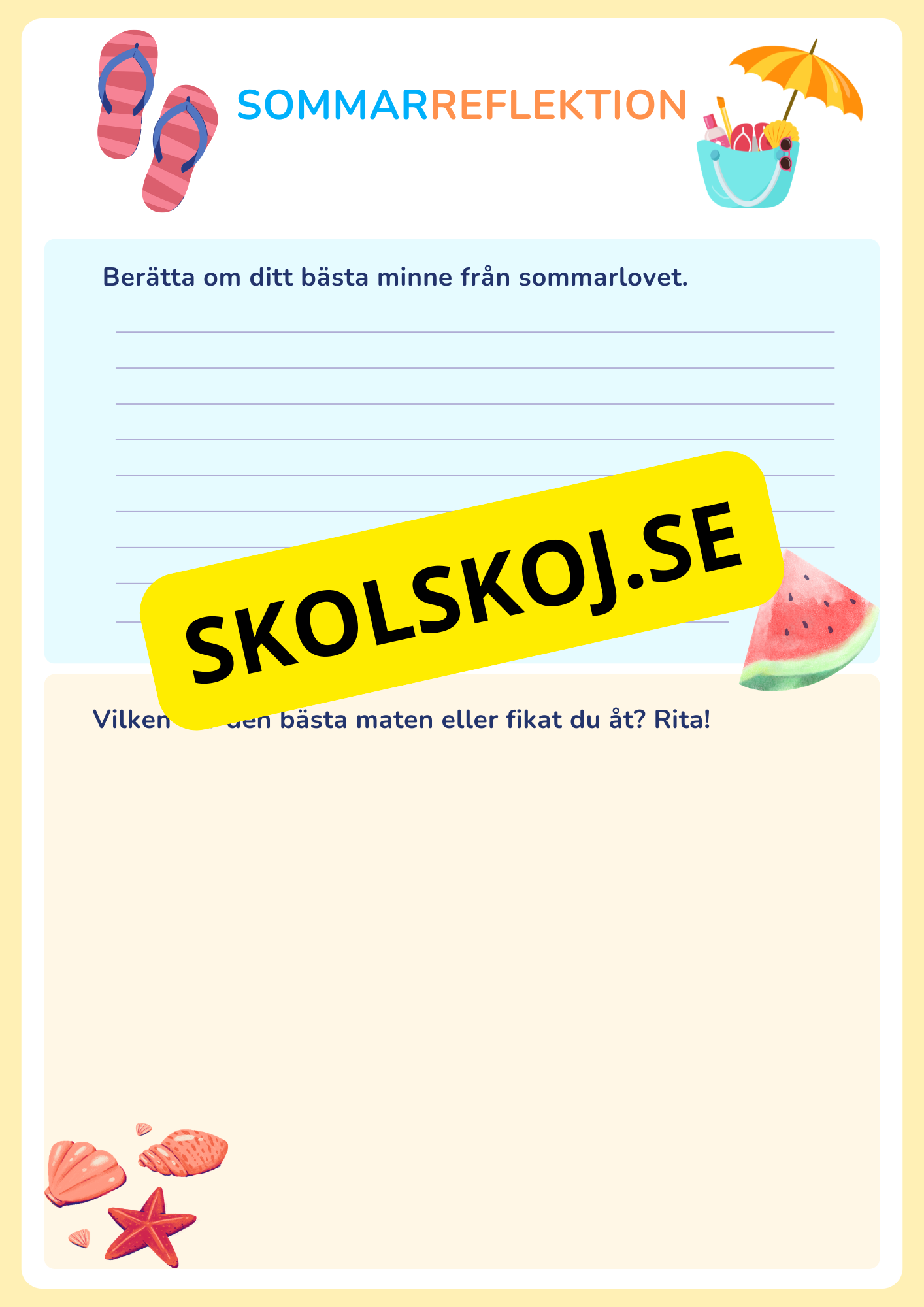 Min sommarbok - Häfte