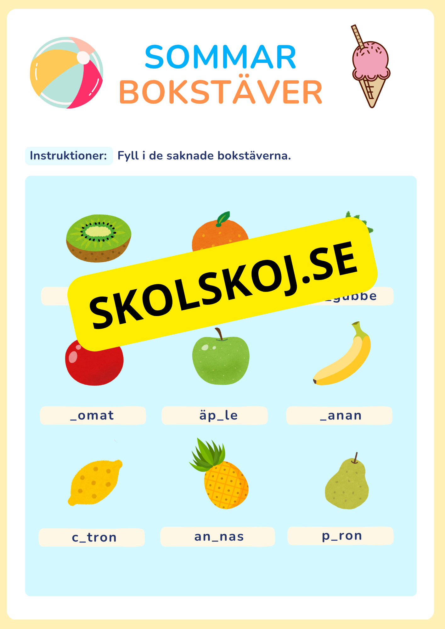 Min sommarbok - Häfte