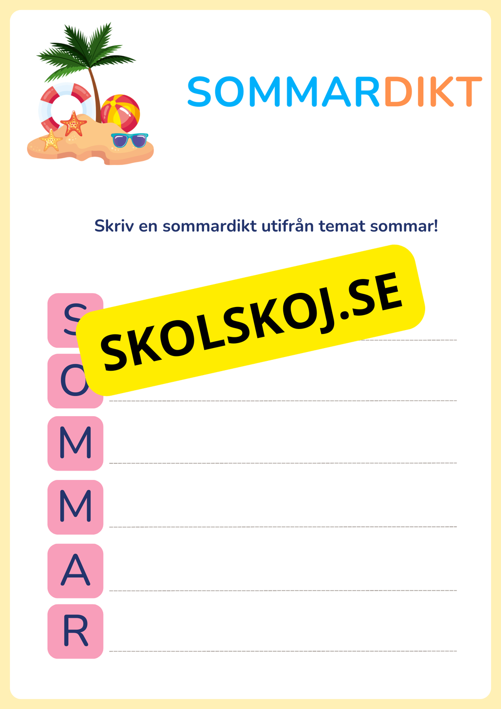 Min sommarbok - Häfte
