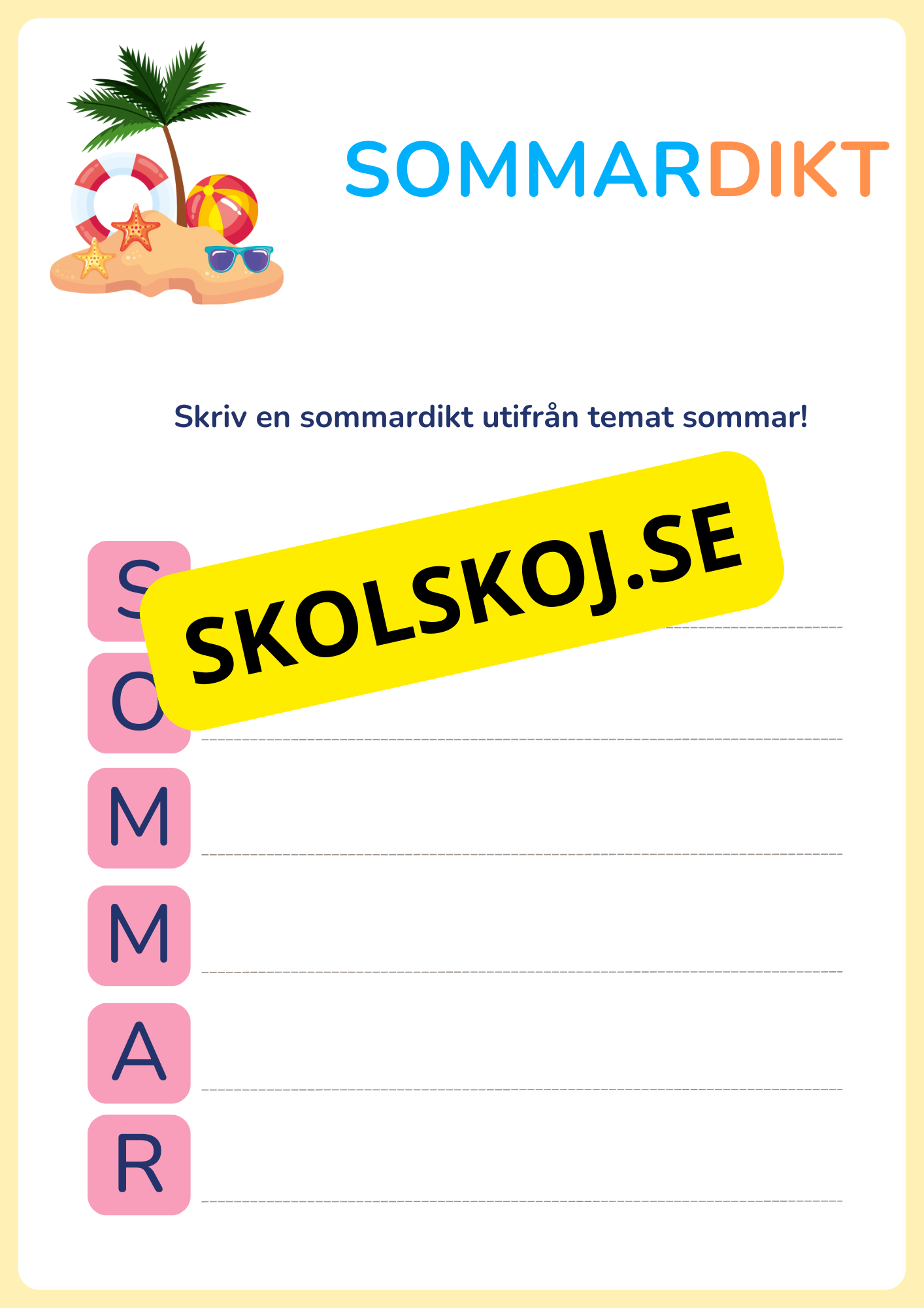 Min sommarbok - Häfte