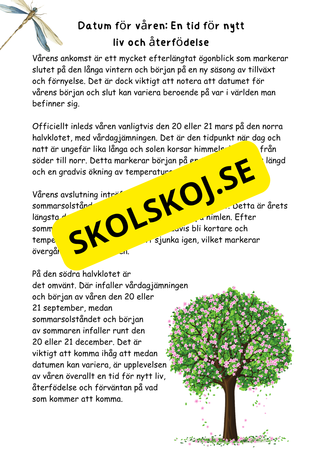 Mitt faktahäfte om våren
