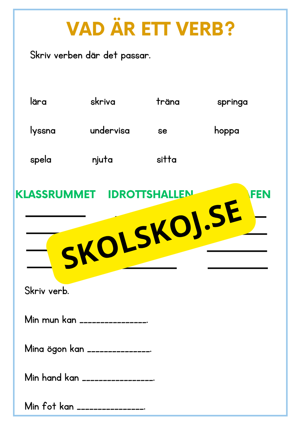Mitt häfte om verb