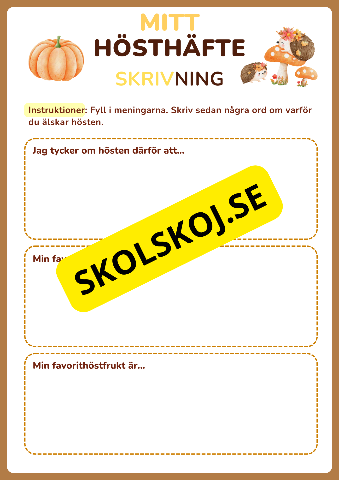 Mitt hösthäfte (17 sidor)