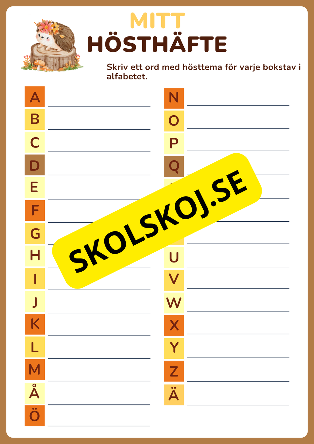 Mitt hösthäfte (17 sidor)