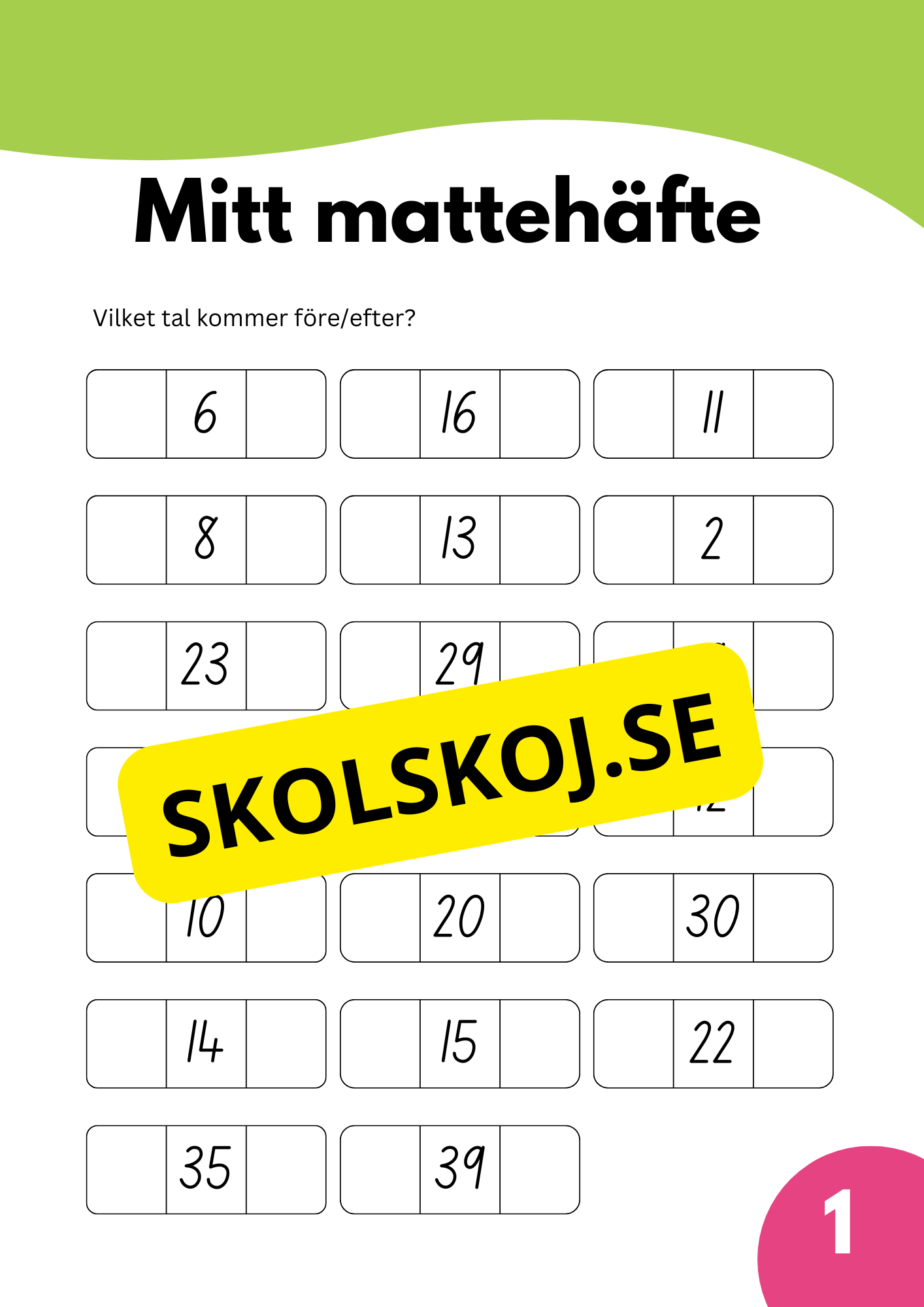 Mitt mattehäfte - Skolstart