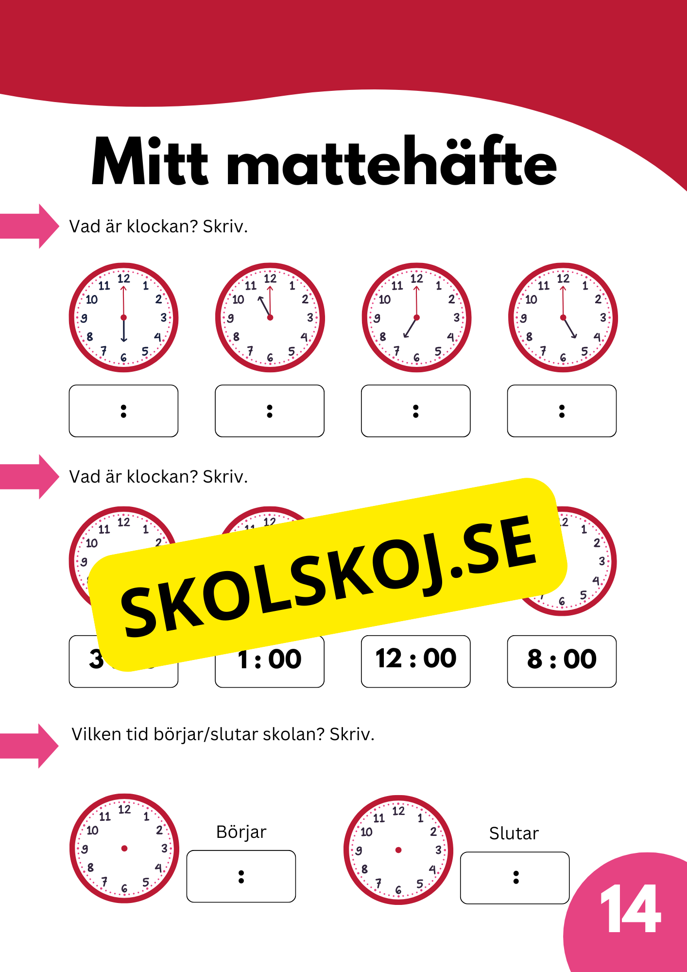 Mitt mattehäfte - Skolstart