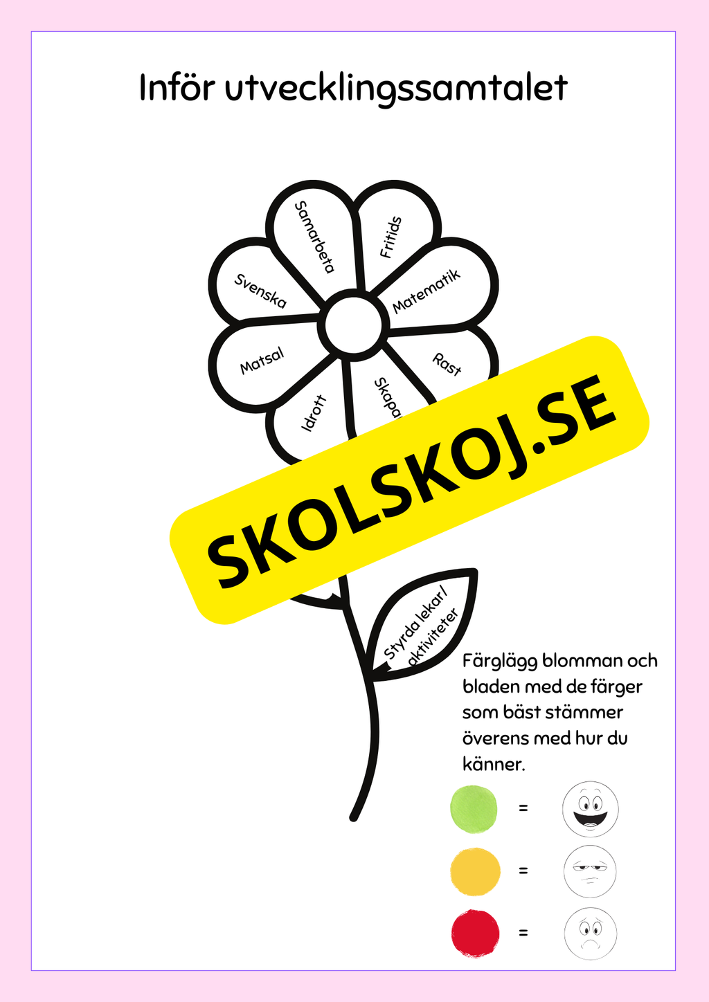 Mitt utvecklingssamtalet - Förskoleklass