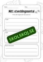 Mitt utvecklingssamtal - Åk 1 - åk 3