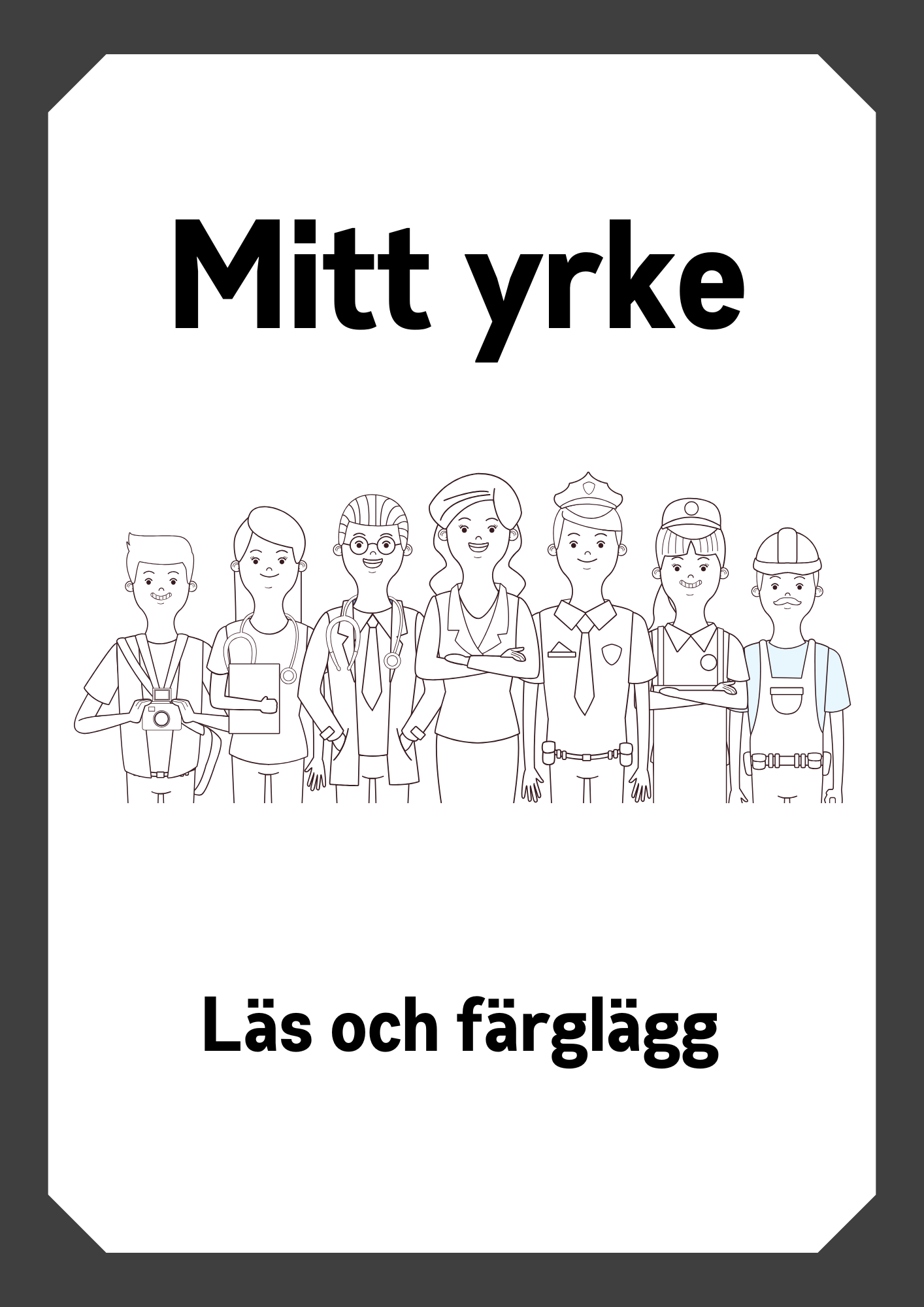 Mitt yrke - Läs och färglägg