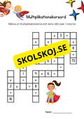 Multiplikation - Korsord
