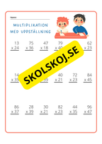 Multiplikation med uppställning - Extra uppgifter