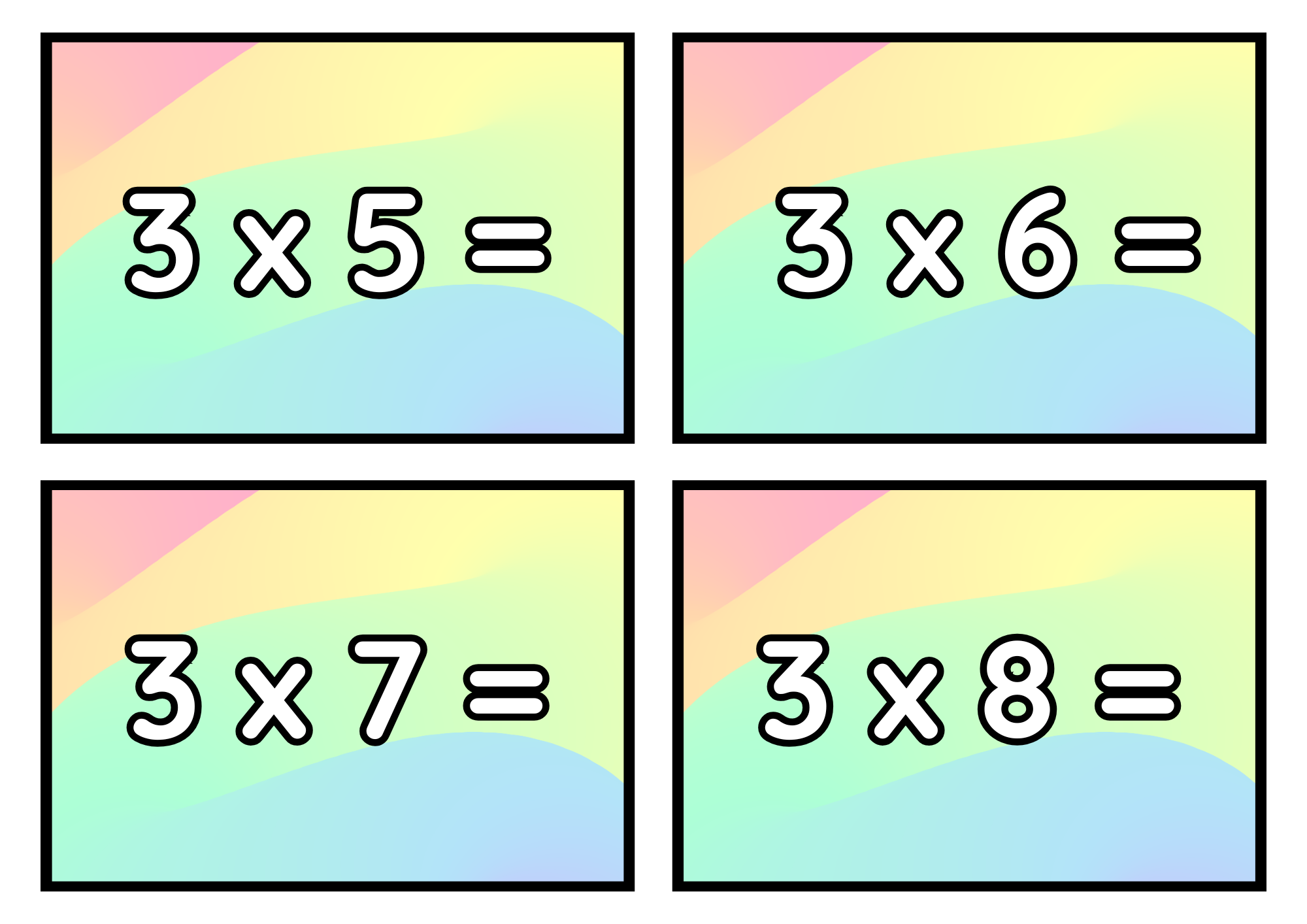 Multiplikationsflashkort 1–12