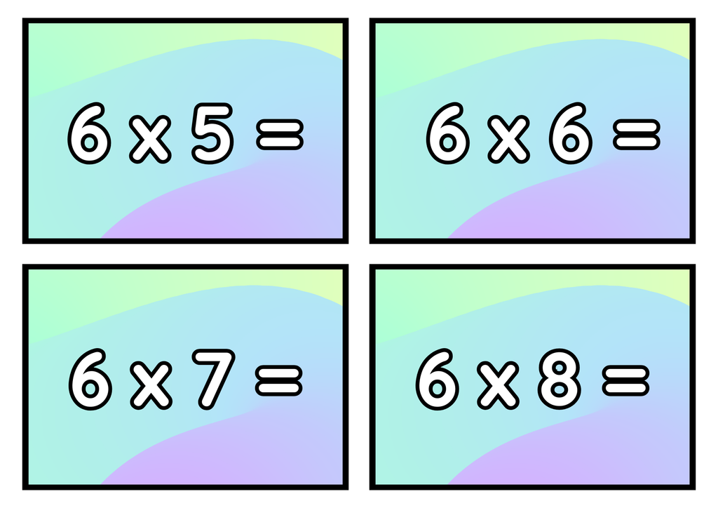 Multiplikationsflashkort 1–12