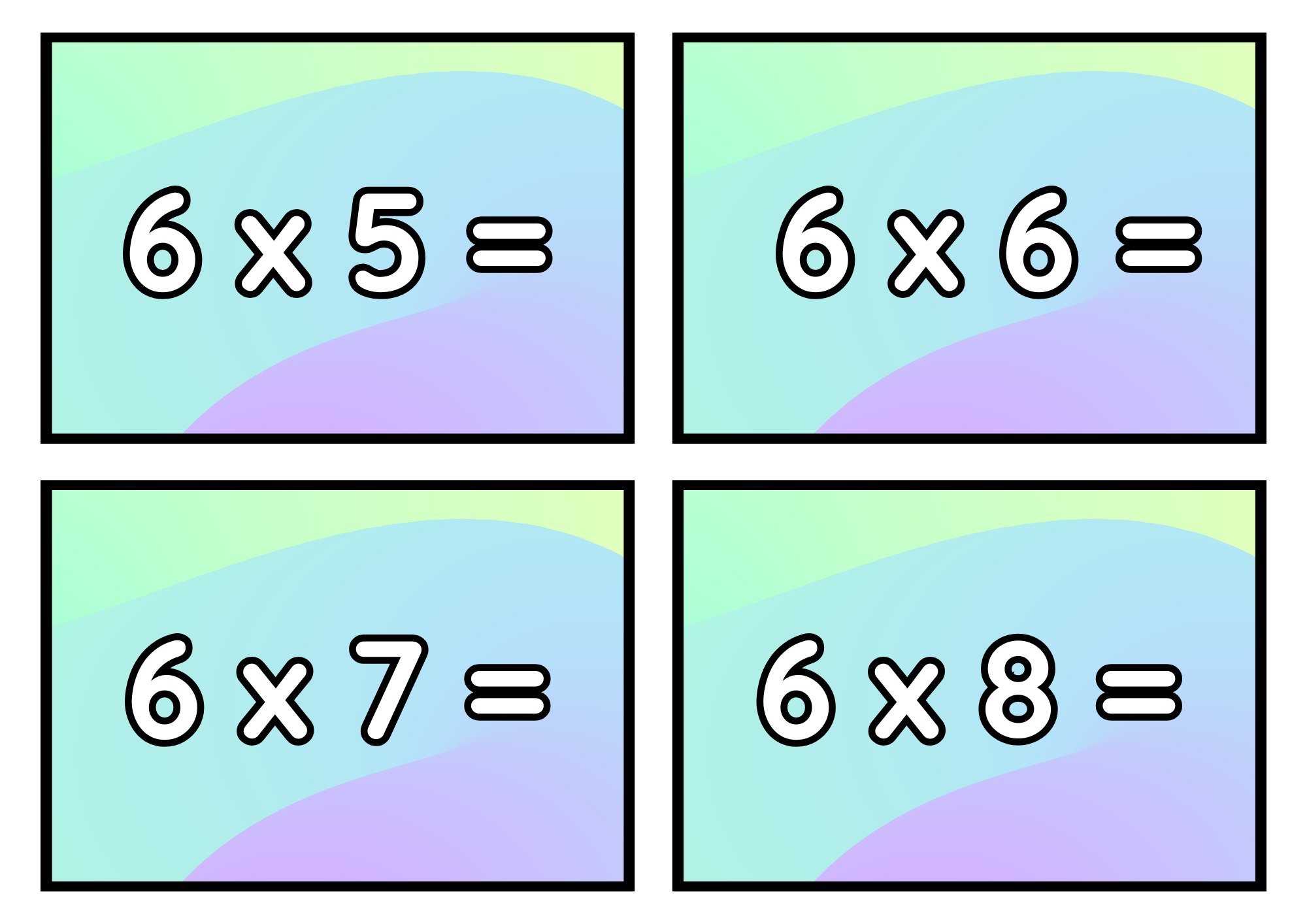 Multiplikationsflashkort 1–12