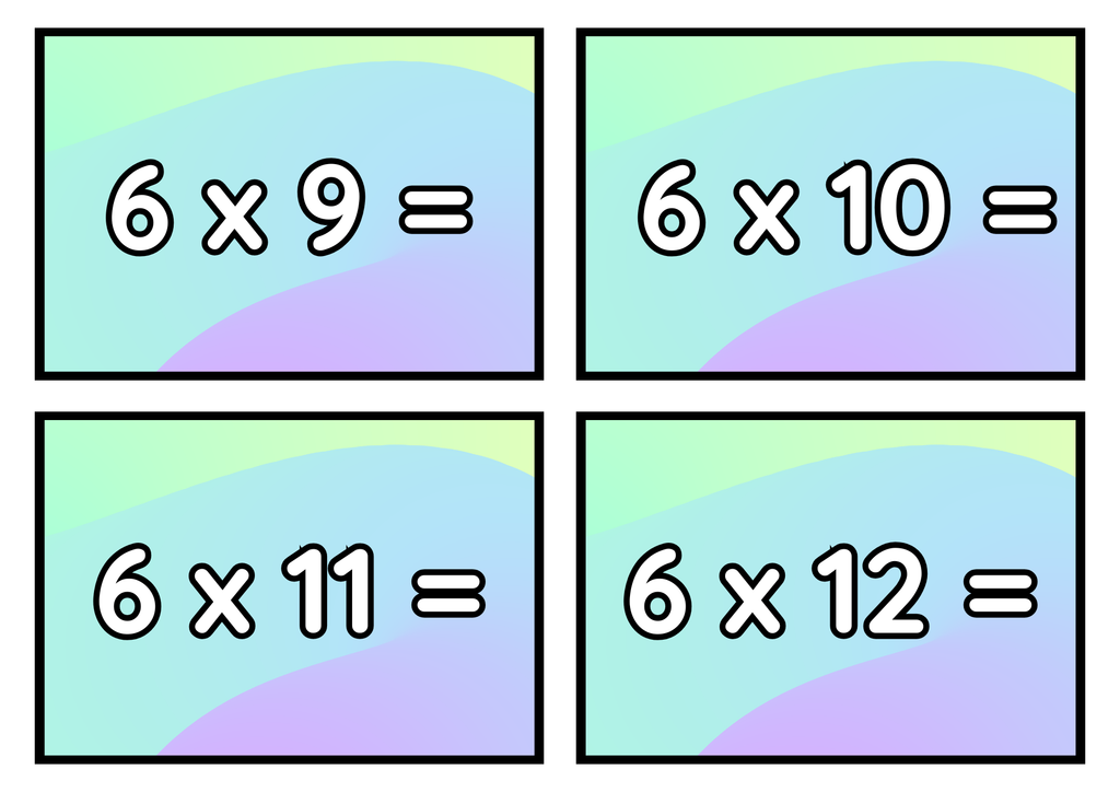 Multiplikationsflashkort 1–12