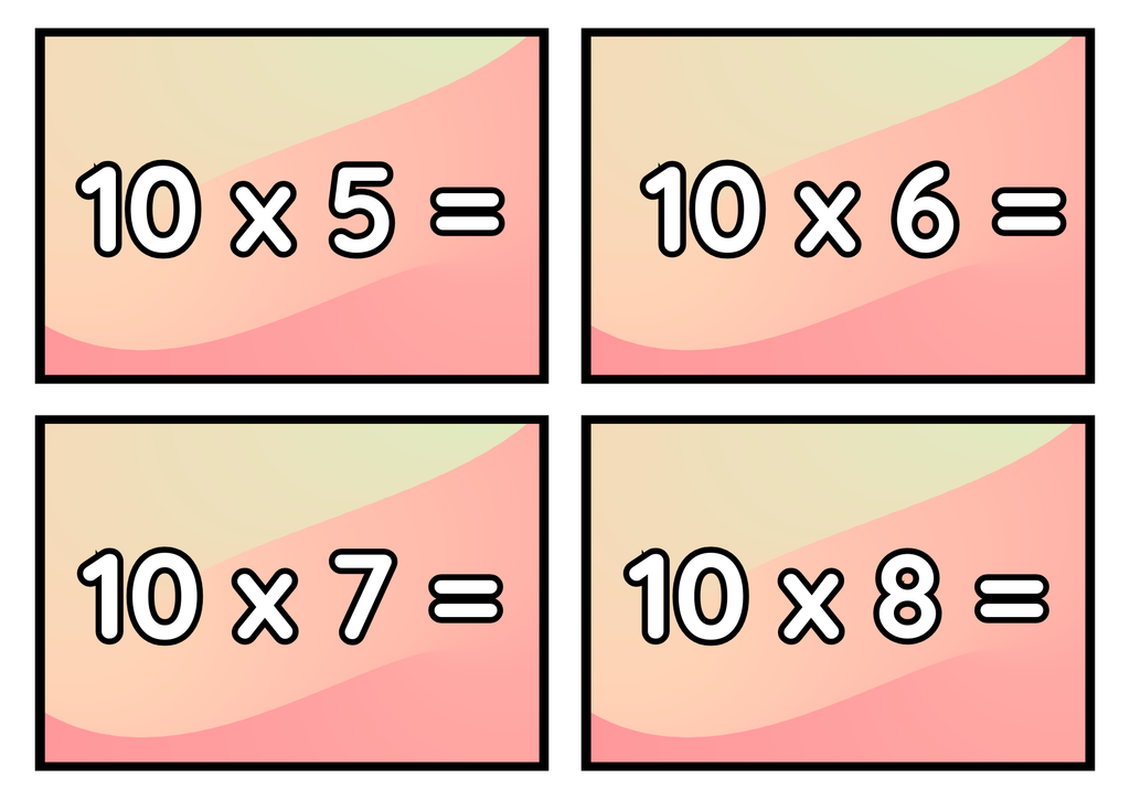 Multiplikationsflashkort 1–12