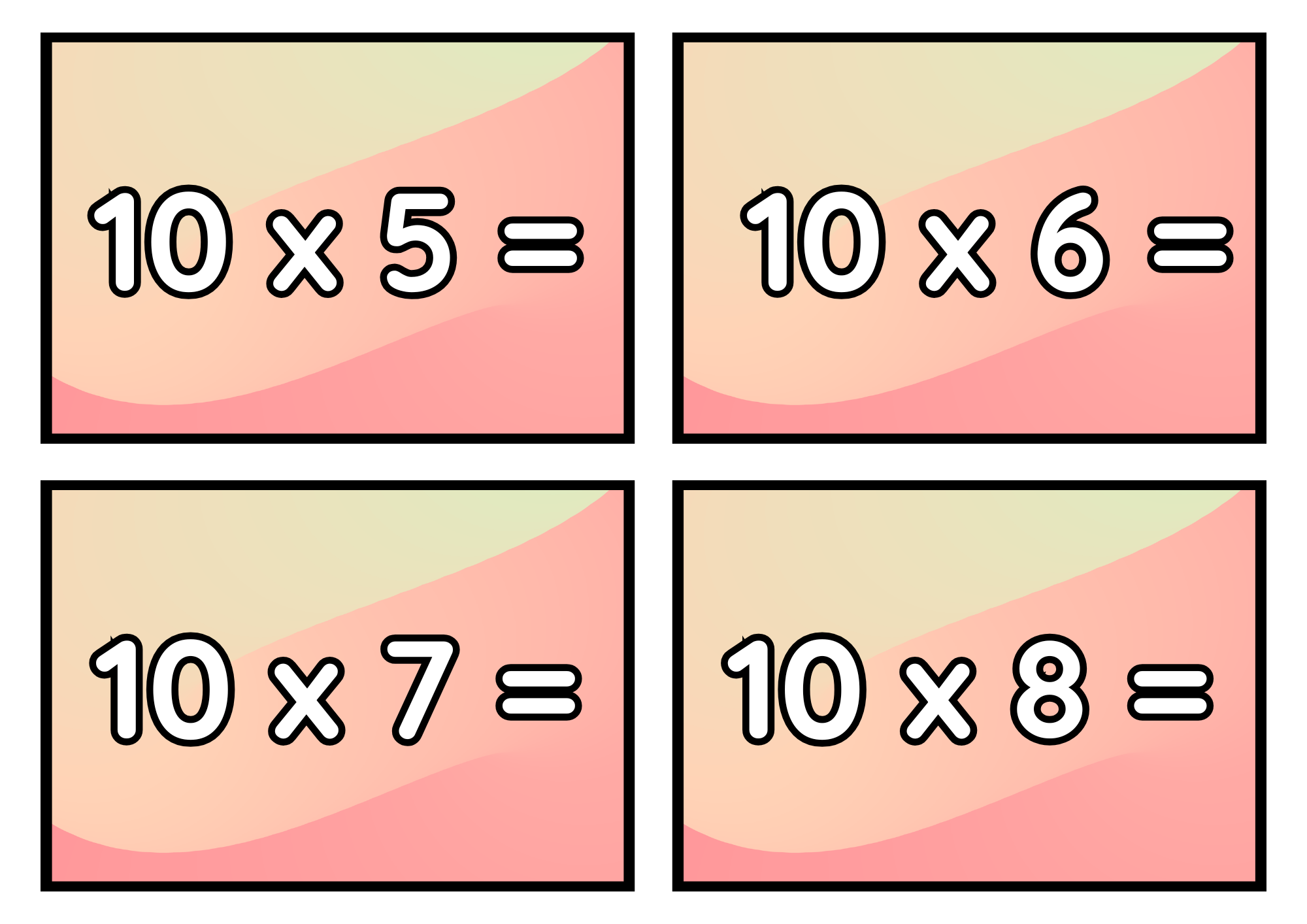 Multiplikationsflashkort 1–12