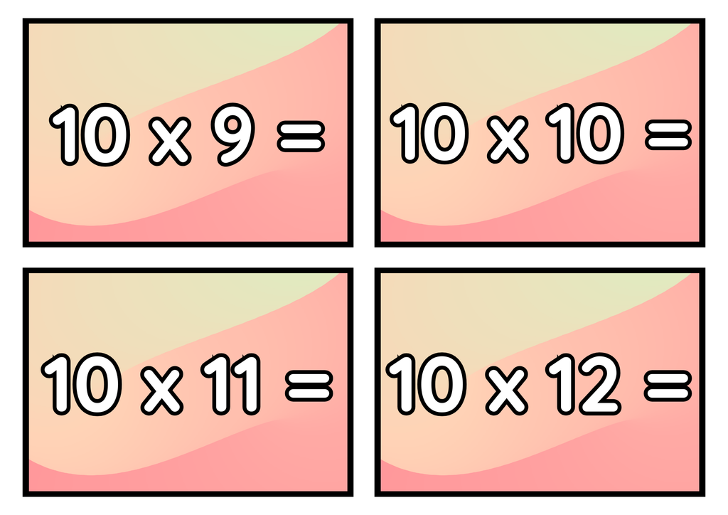 Multiplikationsflashkort 1–12
