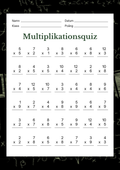 Multiplikationsquiz + Facit