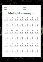 Multiplikationsquiz + Facit