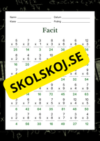 Multiplikationsquiz + Facit