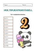 Multiplikationstabell 2–9