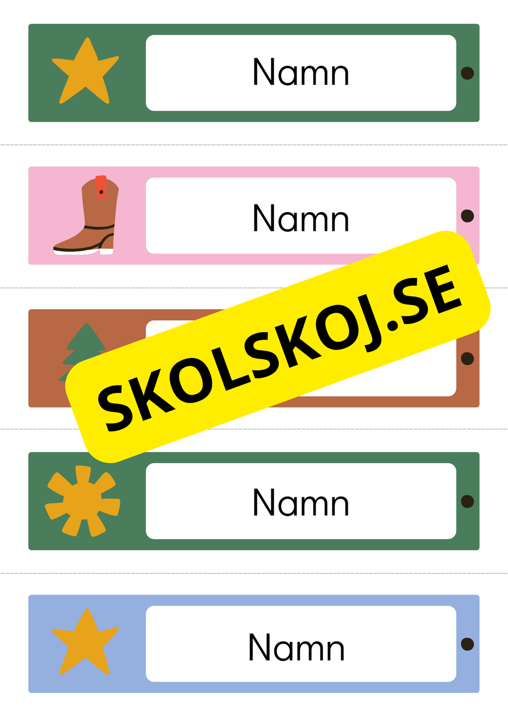 Namnskyltar - 20 st - Redigerbara