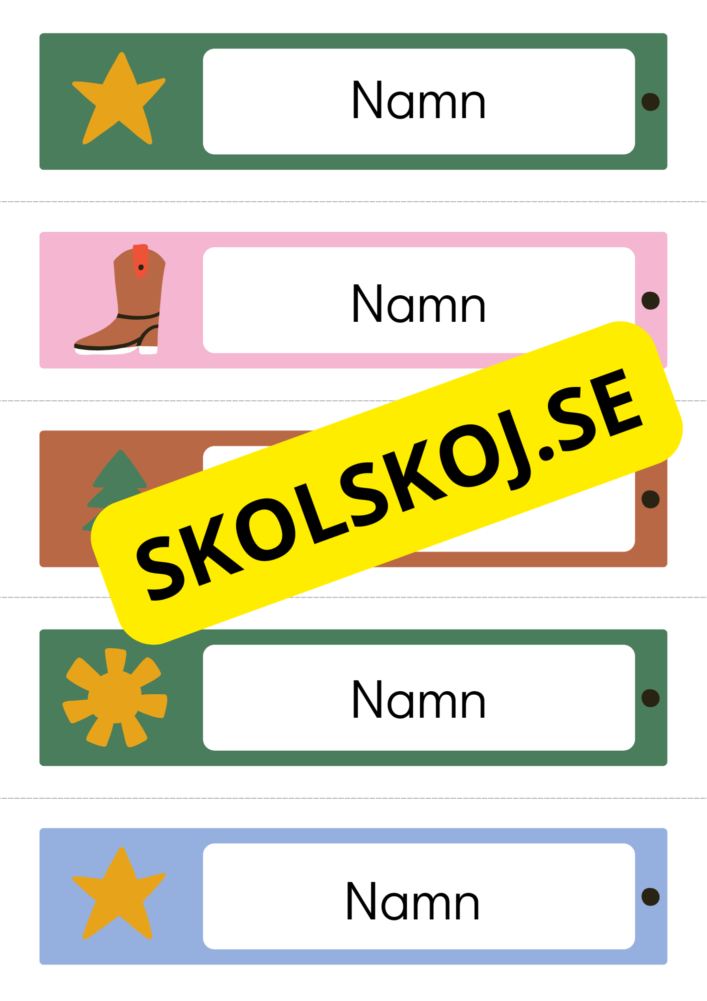 Namnskyltar - 20 st - Redigerbara