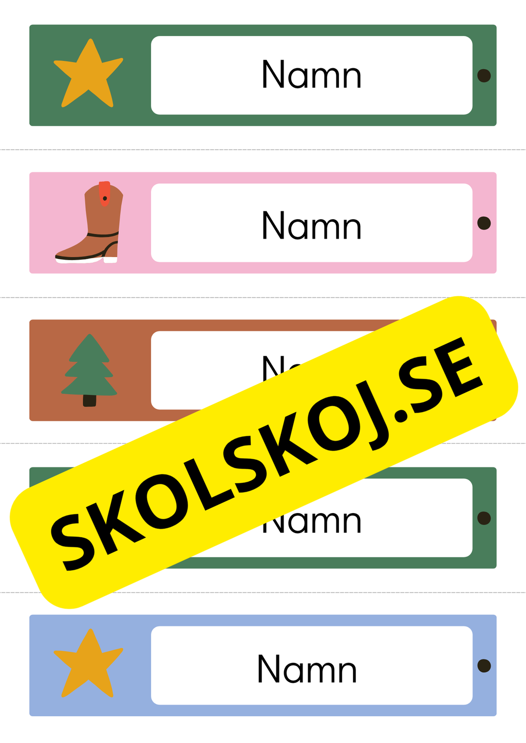 Namnskyltar - Powerpoint - Redigerbara