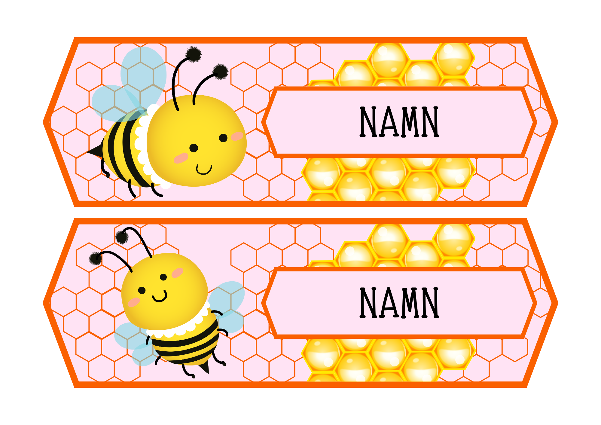 Namnskyltar - Redigerbara - Powerpoint - Bin