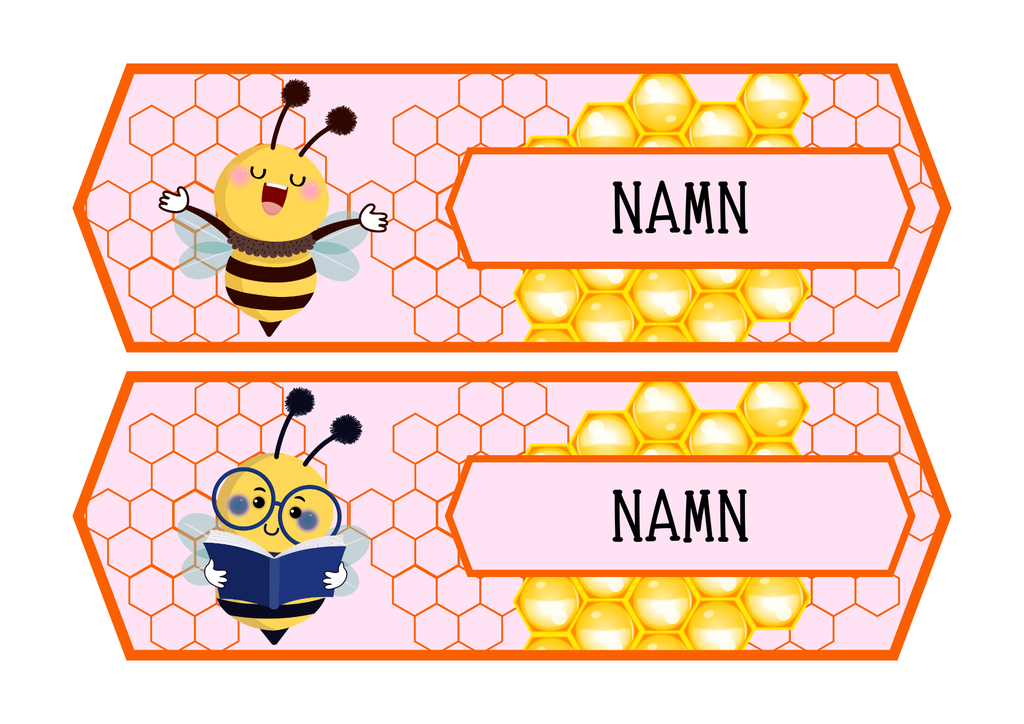 Namnskyltar - Redigerbara - Powerpoint - Bin