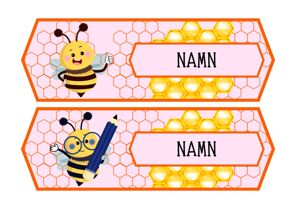 Namnskyltar - Redigerbara - Powerpoint - Bin