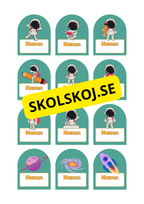 Namnskyltar - Rymdtema (redigerbara - Powerpoint format)