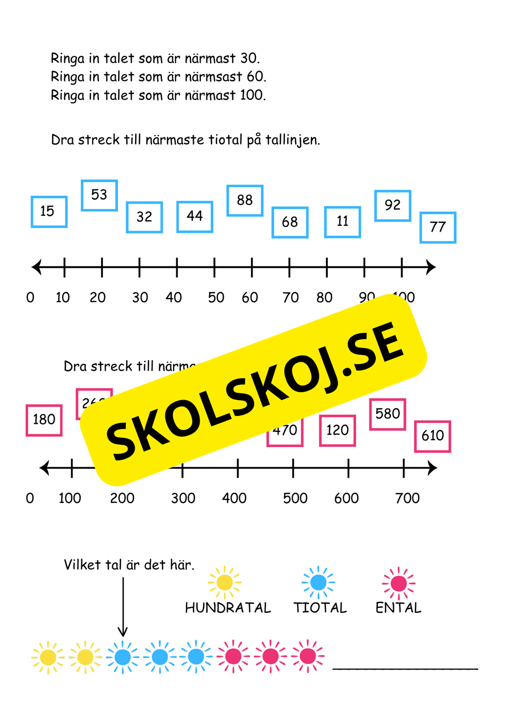 Nationella provet - Årskurs 3 - Blandade uppgifter