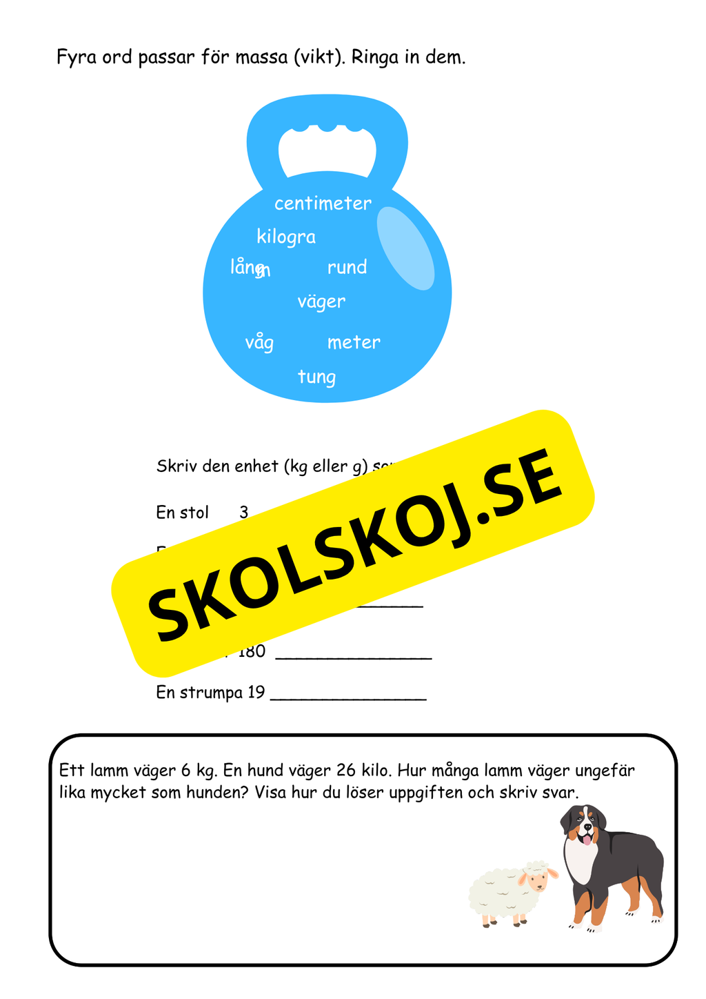 Nationella provet - Årskurs 3 - Blandade uppgifter