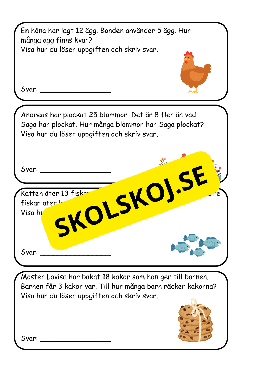 Nationella provet - Årskurs 3 - Blandade uppgifter