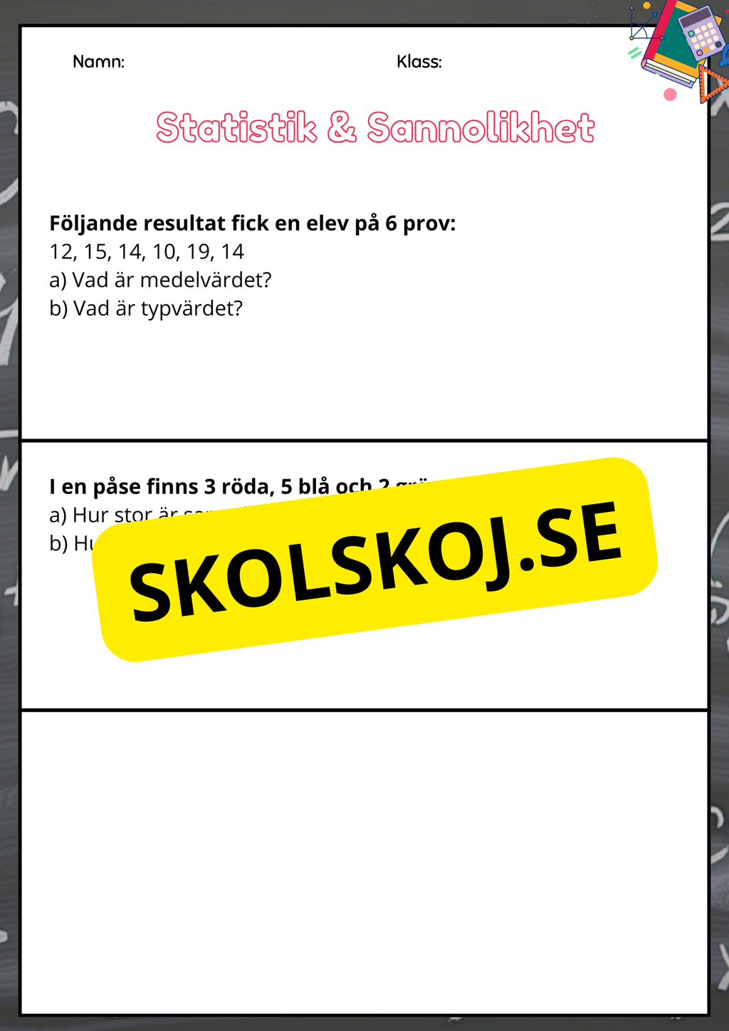Nationella prov matematik åk 6