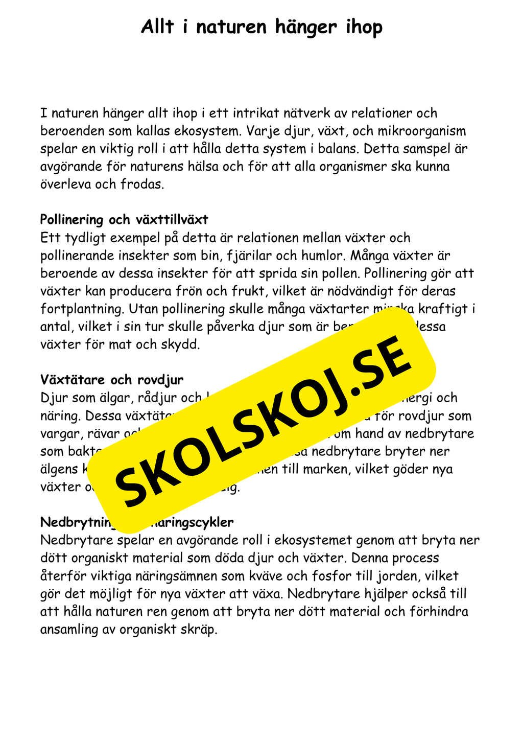 Naturen omkring oss - Häfte årskurs 4 - 6