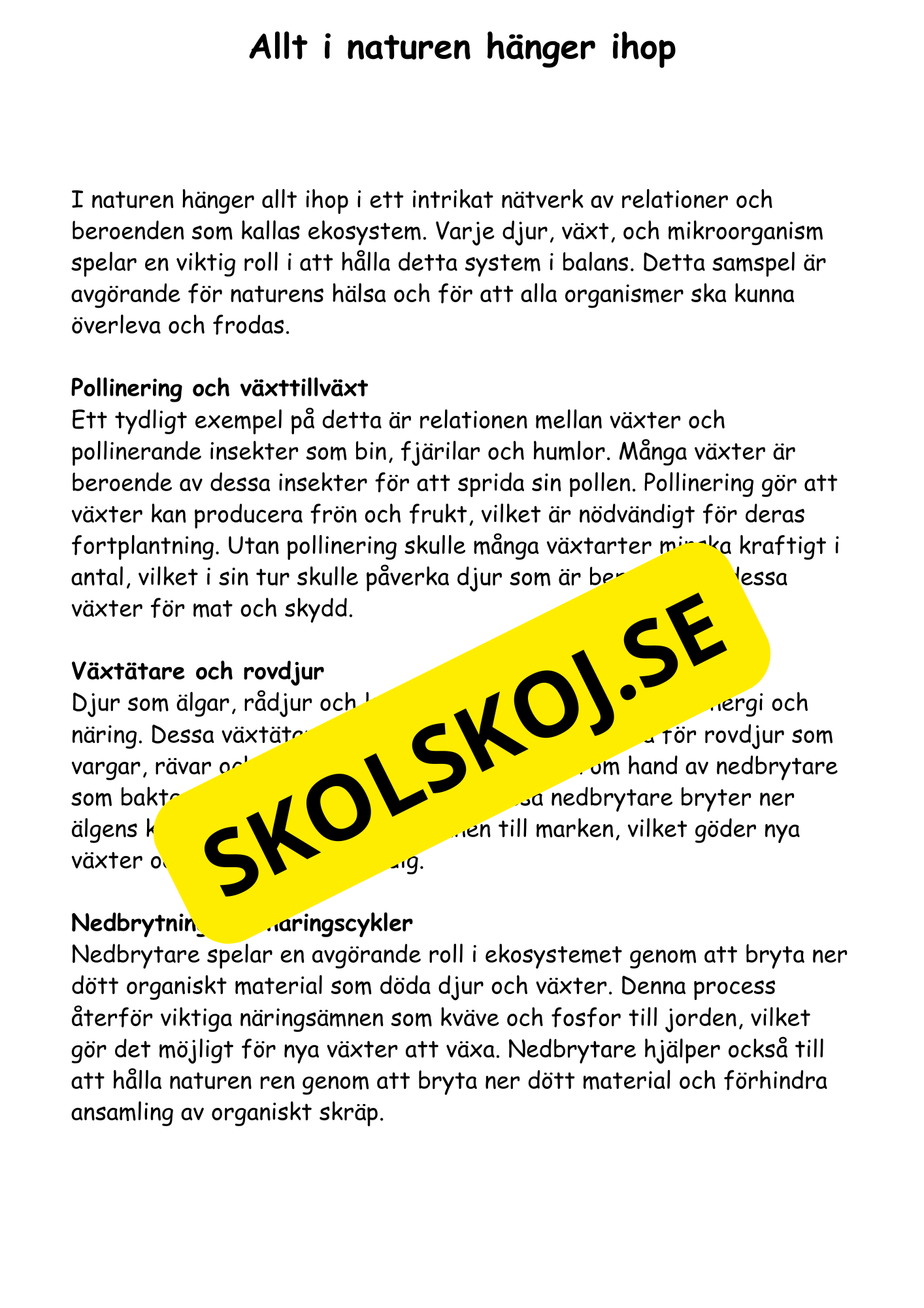 Naturen omkring oss - Häfte årskurs 4 - 6
