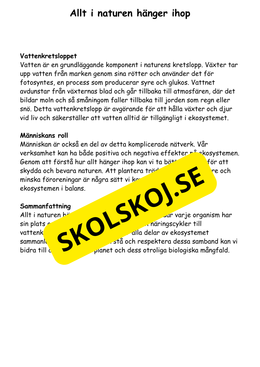 Naturen omkring oss - Häfte årskurs 4 - 6