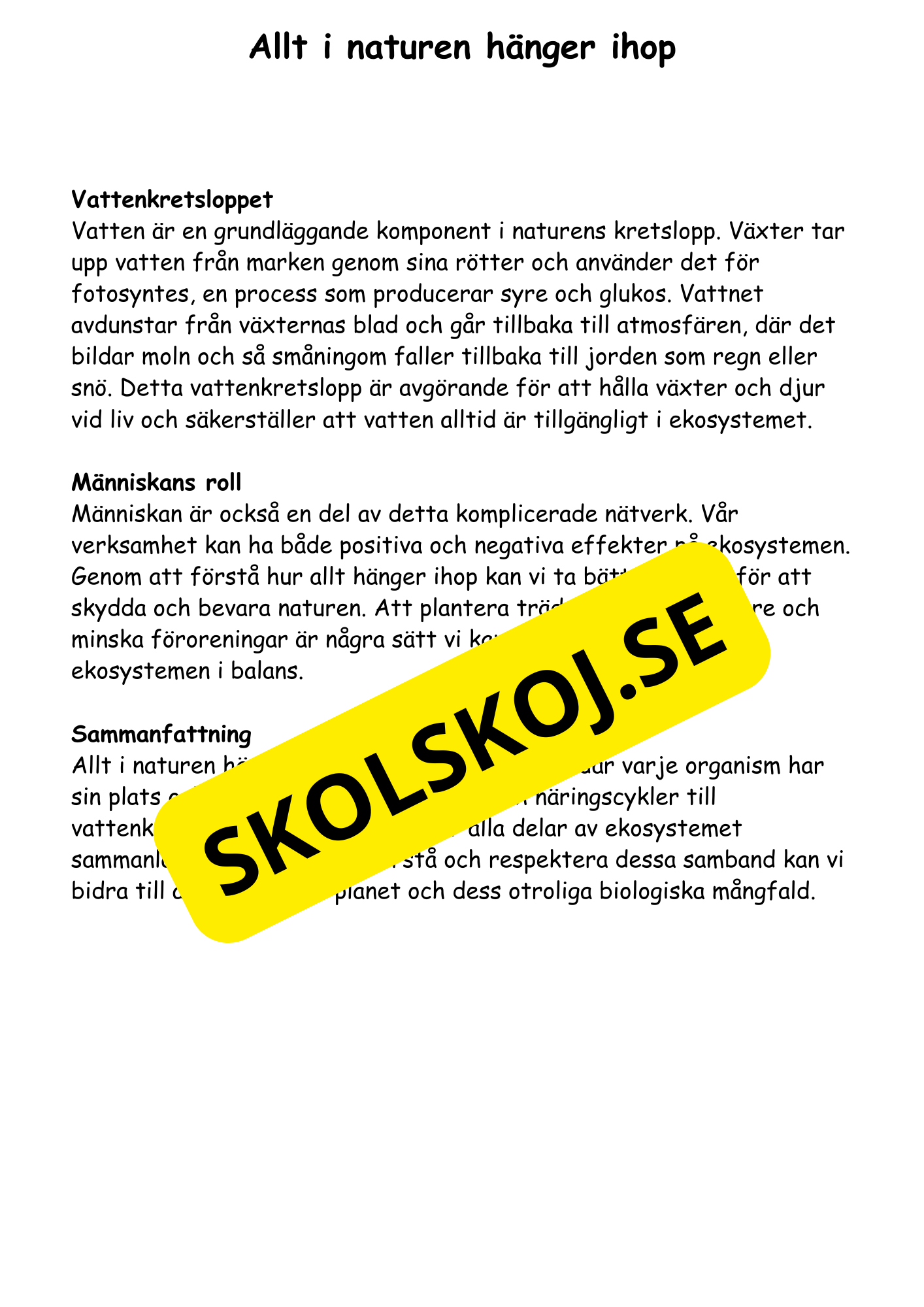 Naturen omkring oss - Häfte årskurs 4 - 6