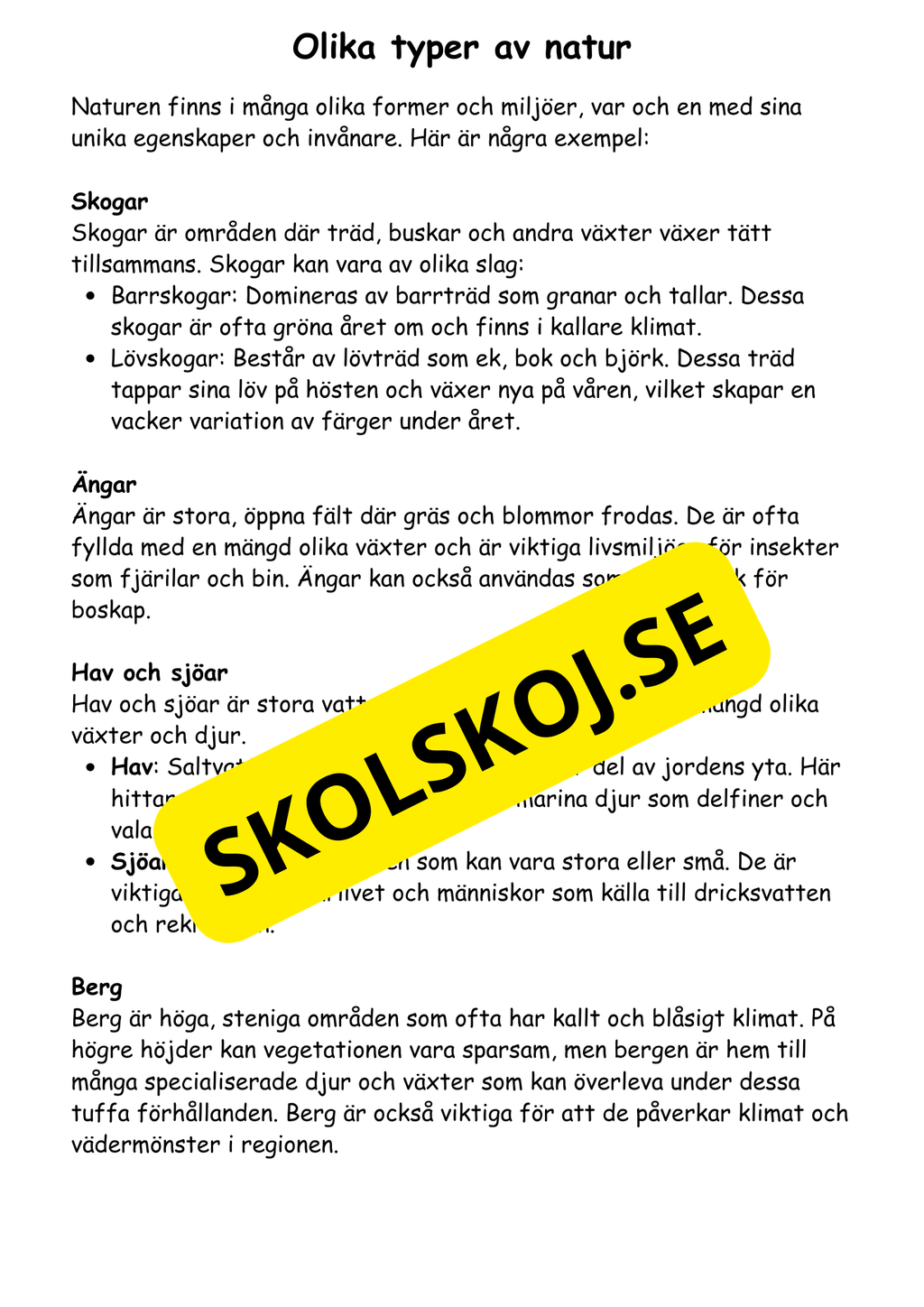 Naturen omkring oss - Häfte årskurs 4 - 6