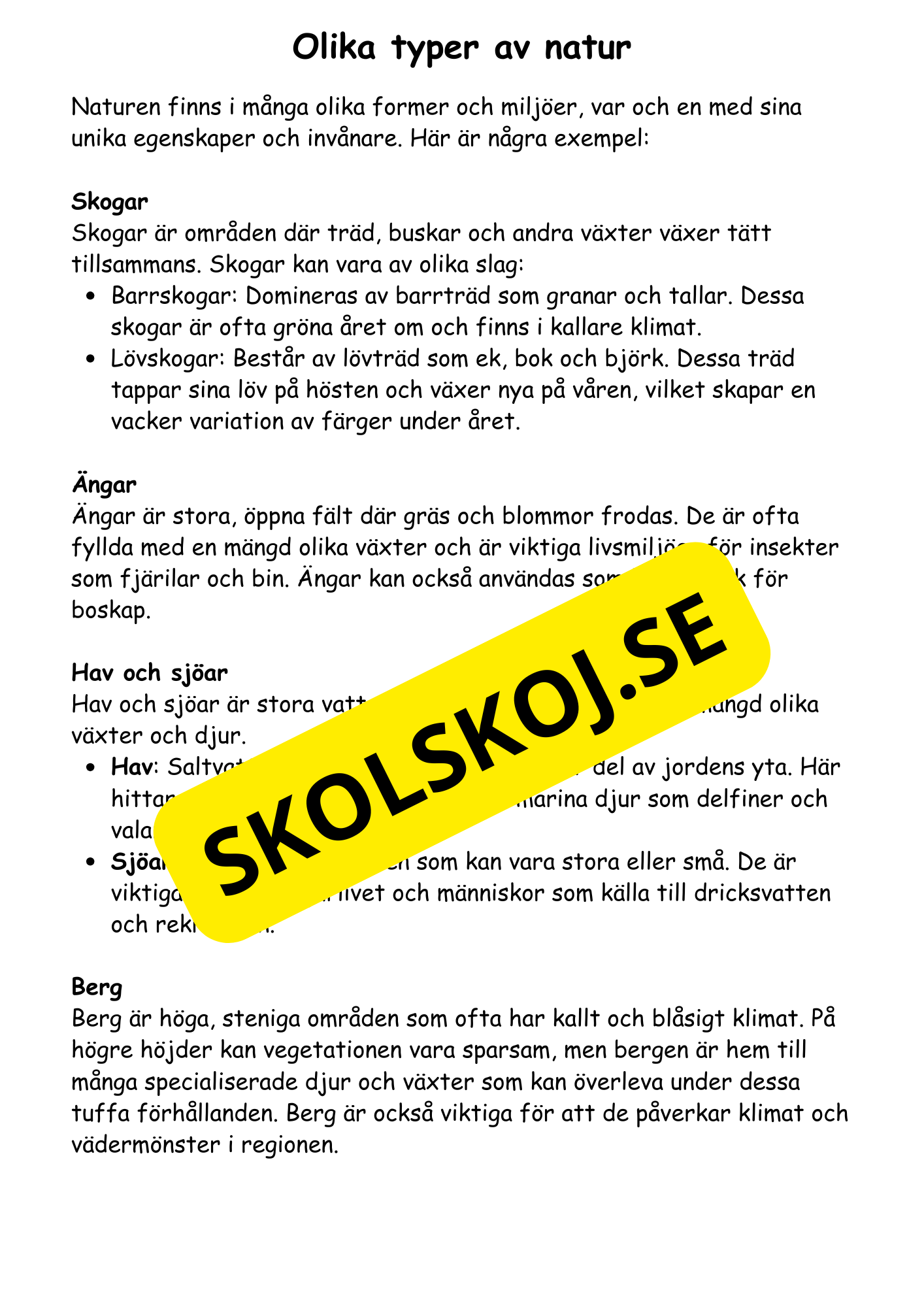 Naturen omkring oss - Häfte årskurs 4 - 6