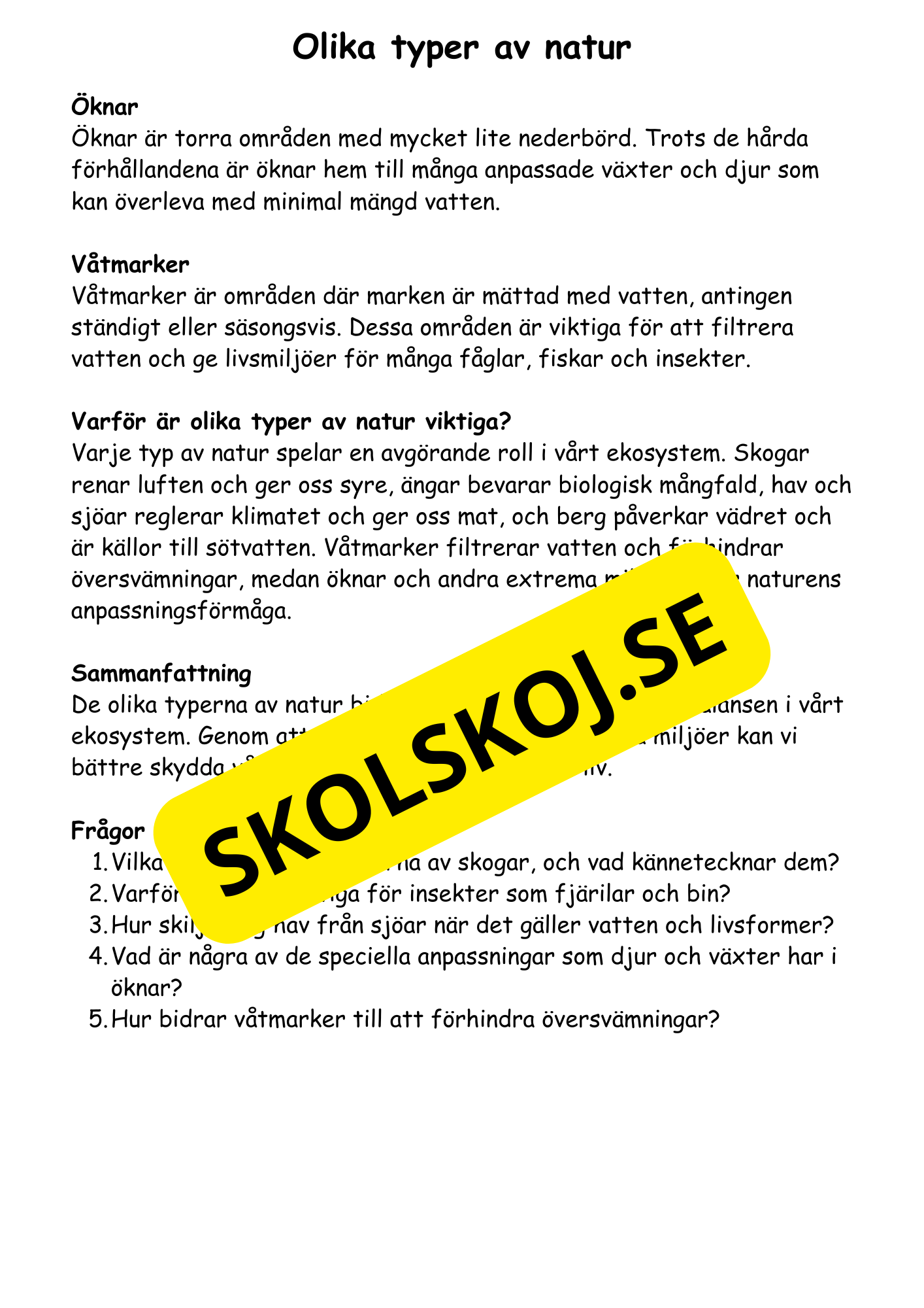 Naturen omkring oss - Häfte årskurs 4 - 6