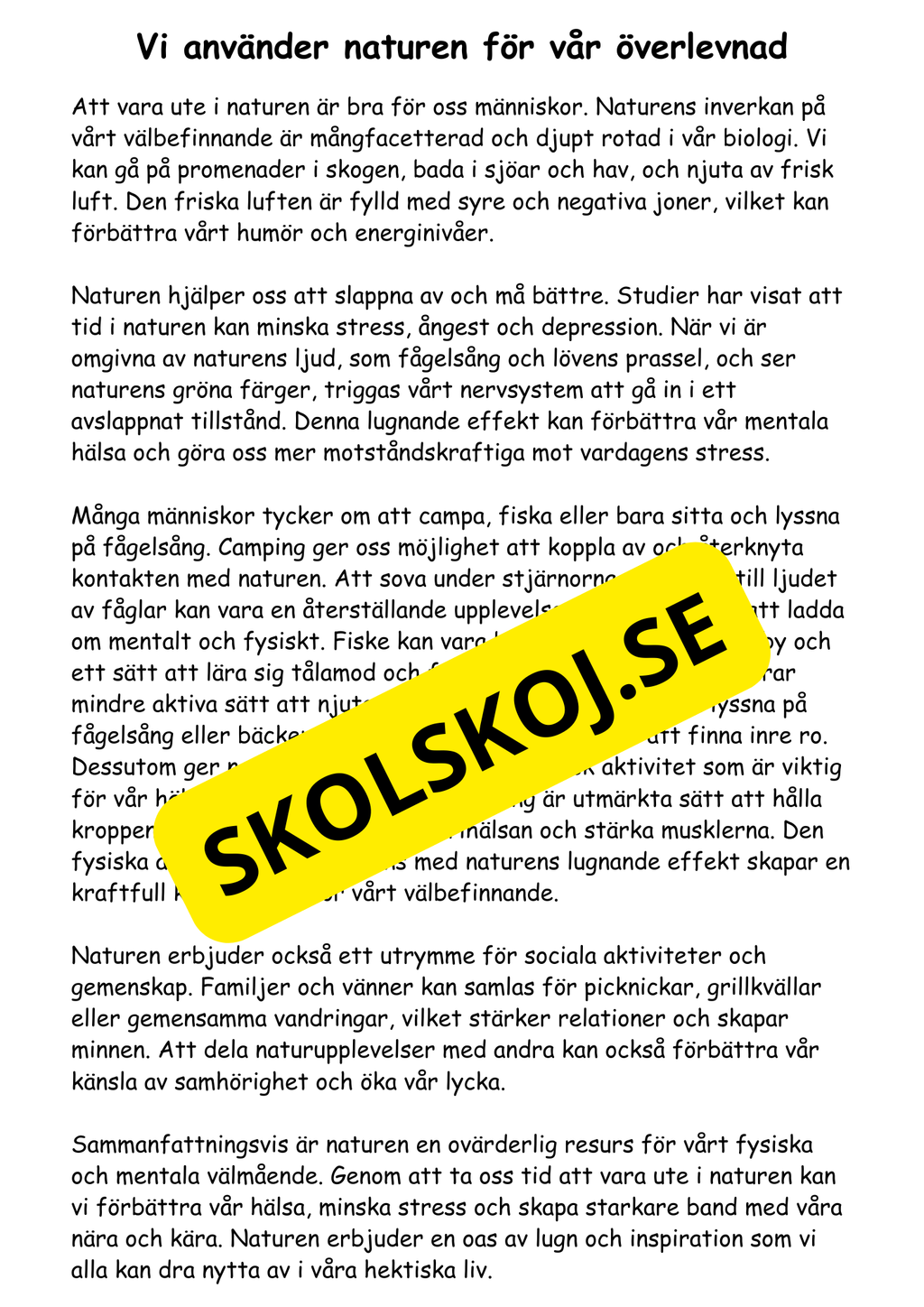 Naturen omkring oss - Häfte årskurs 4 - 6