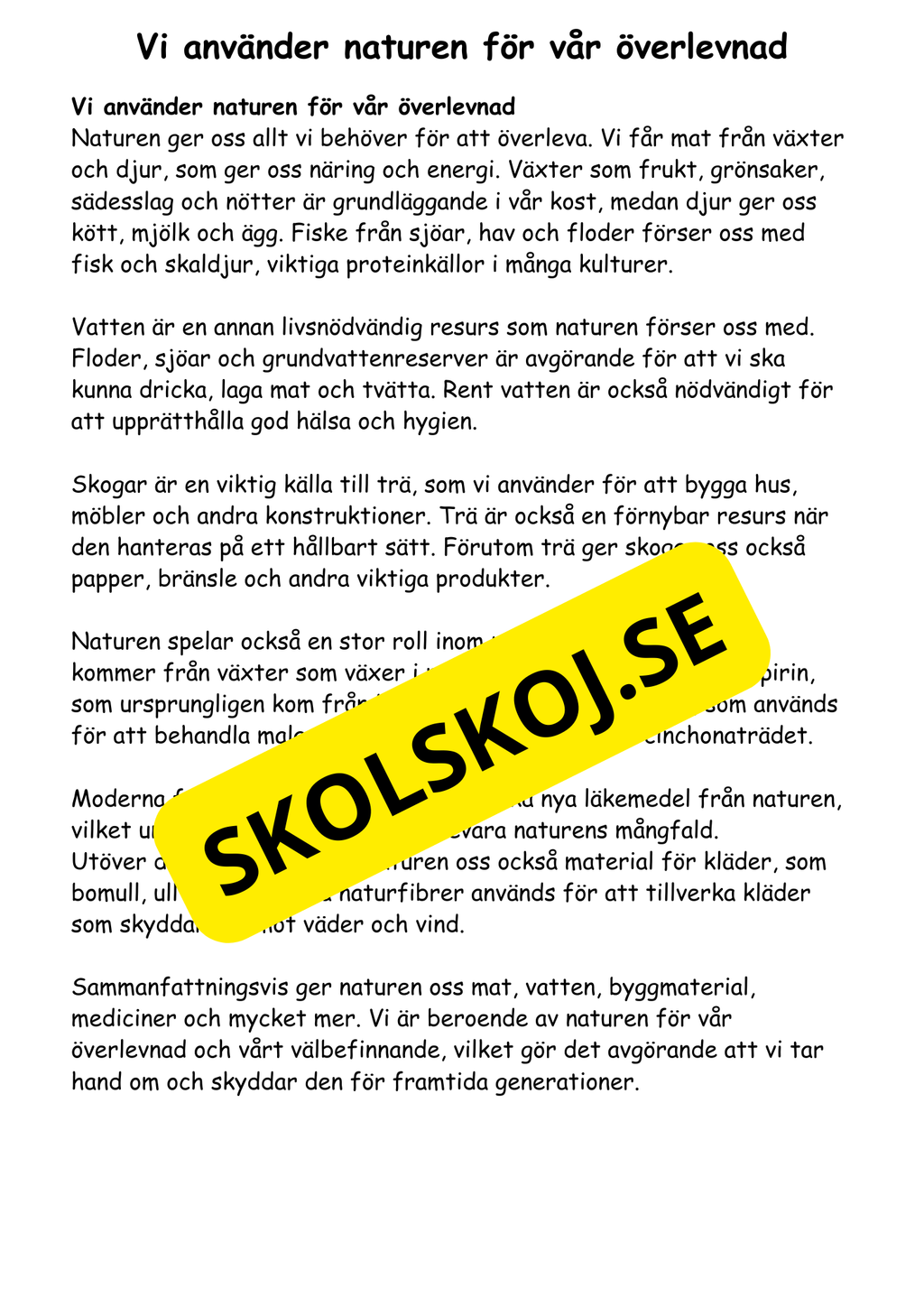 Naturen omkring oss - Häfte årskurs 4 - 6