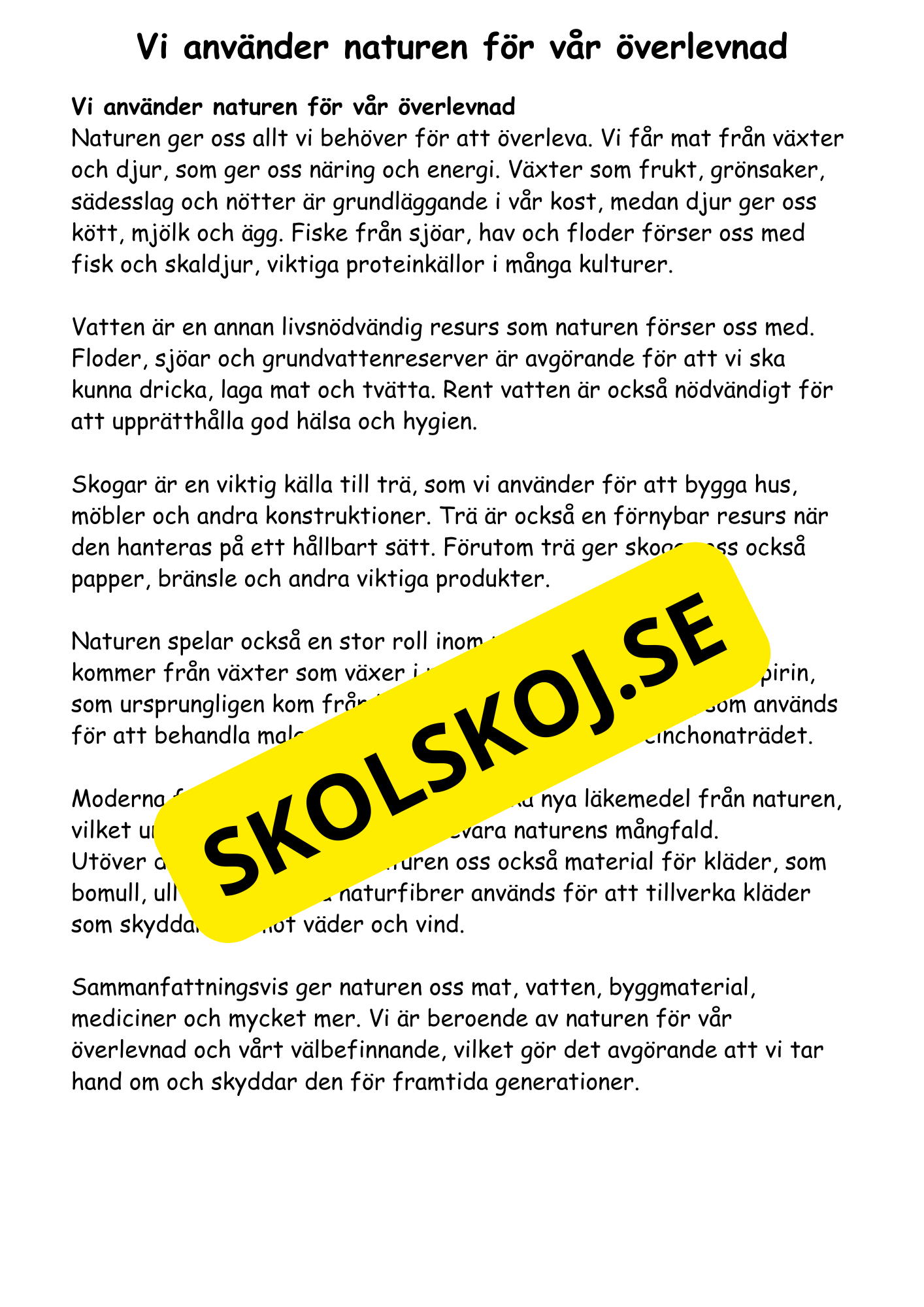 Naturen omkring oss - Häfte årskurs 4 - 6