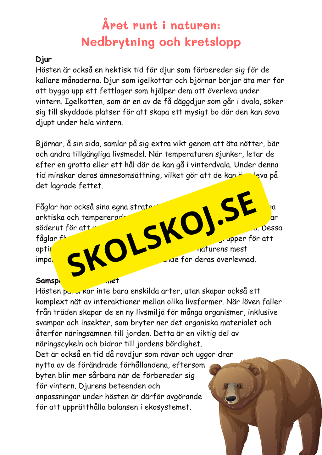 Naturens mosaik - Växter och djur i naturen